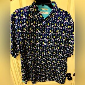 Tommy Bahama Shirt, Large, Navy blue